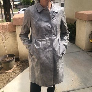 MiuMiu Distressed Leather Peacoat